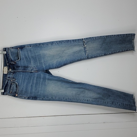 We The Free Skinny Jeans Ripped Knee Raw Hem High Rise Ankle Button Fly Women 26 - Picture 1 of 11